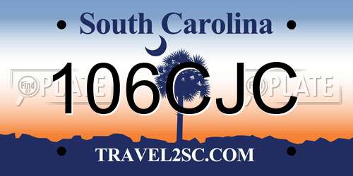 106CJC South Carolina License Plate