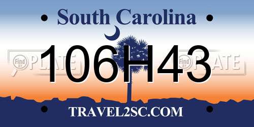 106H43 South Carolina License Plate