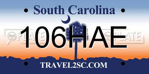 106HAE South Carolina License Plate