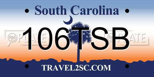 106TSB South Carolina License Plate