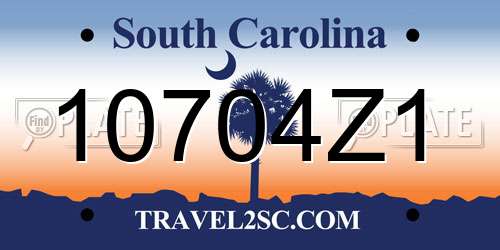10704Z1 South Carolina License Plate