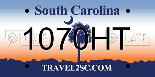 1070HT South Carolina License Plate