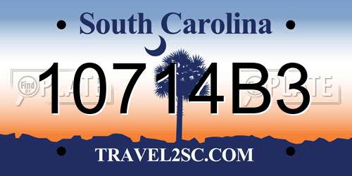 10714B3 South Carolina License Plate