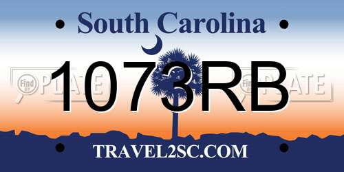 1073RB South Carolina License Plate