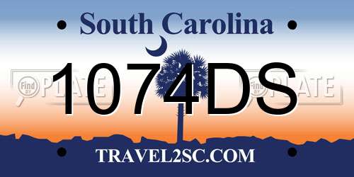 1074DS South Carolina License Plate