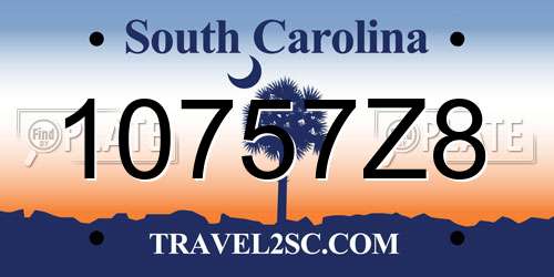 10757Z8 South Carolina License Plate