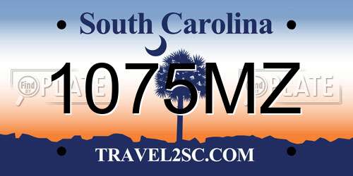 1075MZ South Carolina License Plate