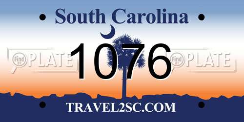 1076 South Carolina License Plate