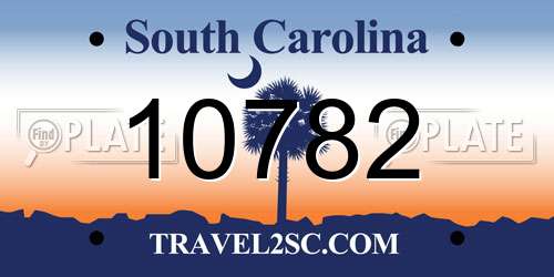 10782 South Carolina License Plate