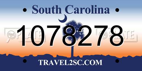 1078278 South Carolina License Plate
