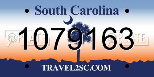 1079163 South Carolina License Plate