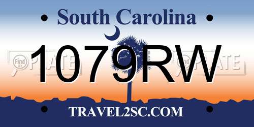 1079RW South Carolina License Plate