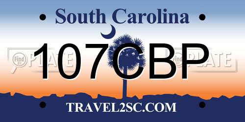 107CBP South Carolina License Plate