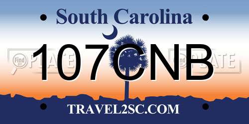 107CNB South Carolina License Plate
