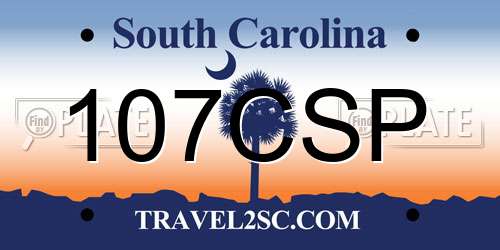 107CSP South Carolina License Plate