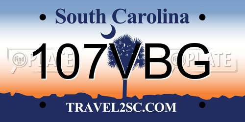 107VBG South Carolina License Plate