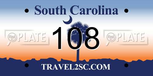 108 South Carolina License Plate