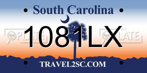 1081LX South Carolina License Plate