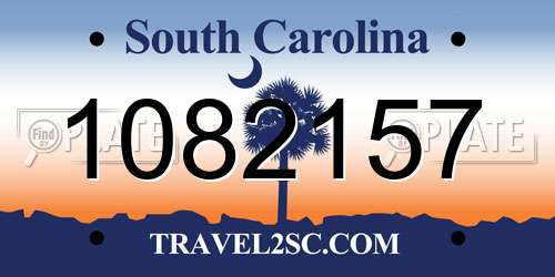 1082157 South Carolina License Plate