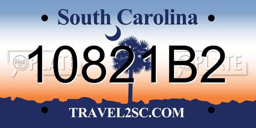 10821B2 South Carolina License Plate