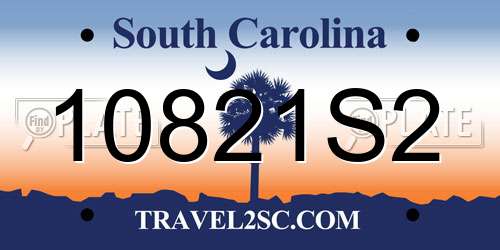 10821S2 South Carolina License Plate