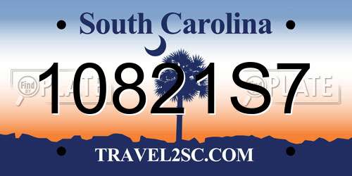 10821S7 South Carolina License Plate