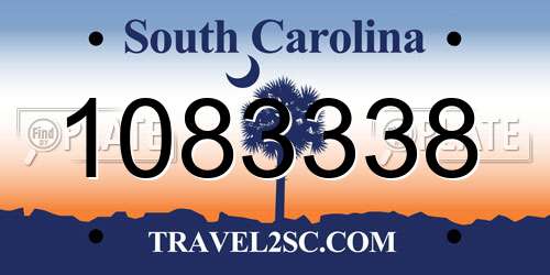 1083338 South Carolina License Plate