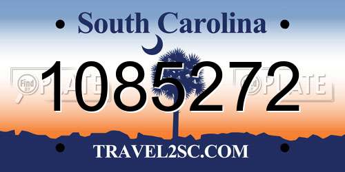 1085272 South Carolina License Plate