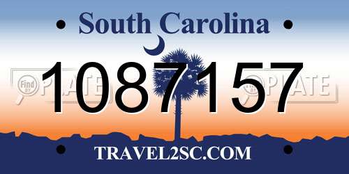 1087157 South Carolina License Plate