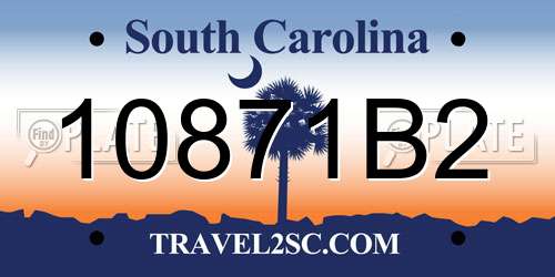 10871B2 South Carolina License Plate