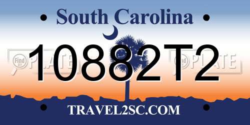 10882T2 South Carolina License Plate