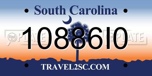 10886I0 South Carolina License Plate