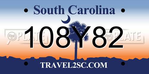 108Y82 South Carolina License Plate
