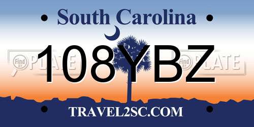 108YBZ South Carolina License Plate