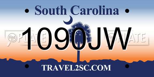 1090JW South Carolina License Plate