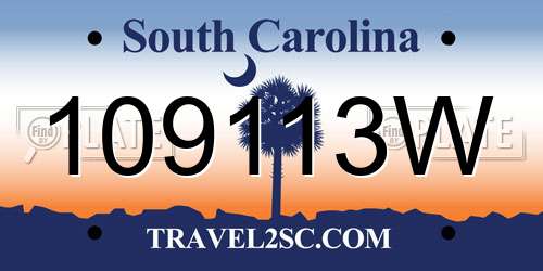 109113W South Carolina License Plate