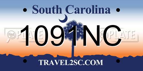 1091NC South Carolina License Plate