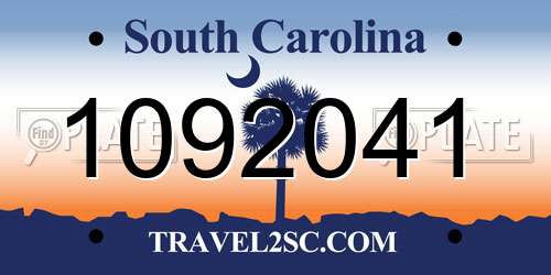 1092041 South Carolina License Plate