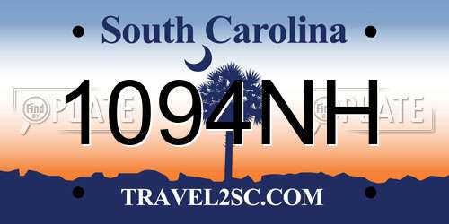 1094NH South Carolina License Plate