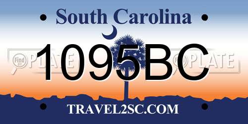 1095BC South Carolina License Plate