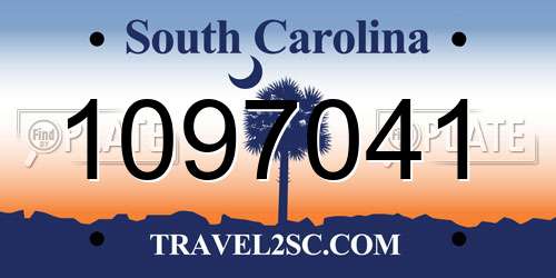 1097041 South Carolina License Plate