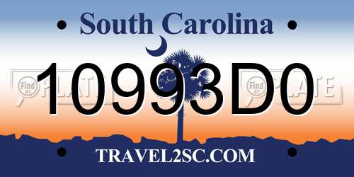 10993D0 South Carolina License Plate
