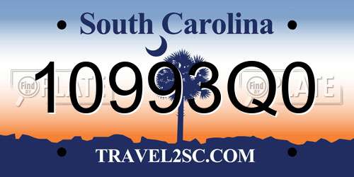 10993Q0 South Carolina License Plate