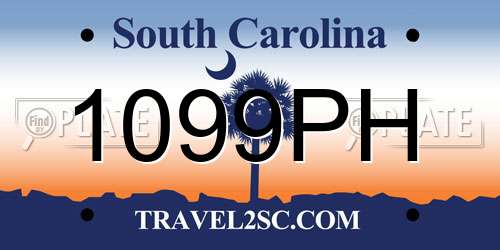 1099PH South Carolina License Plate
