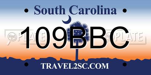 109BBC South Carolina License Plate