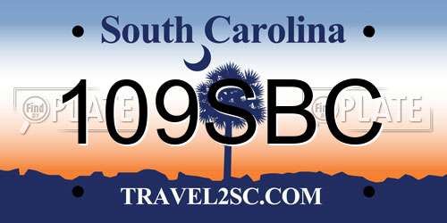 109SBC South Carolina License Plate
