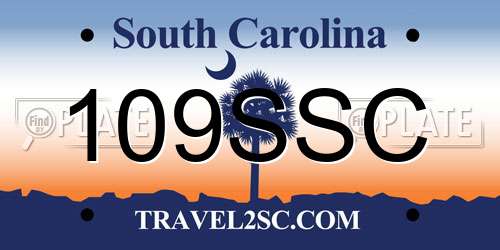 109SSC South Carolina License Plate