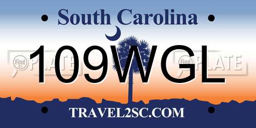 109WGL South Carolina License Plate