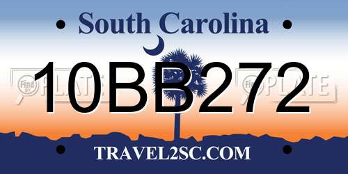 10BB272 South Carolina License Plate