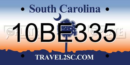 10BE335 South Carolina License Plate